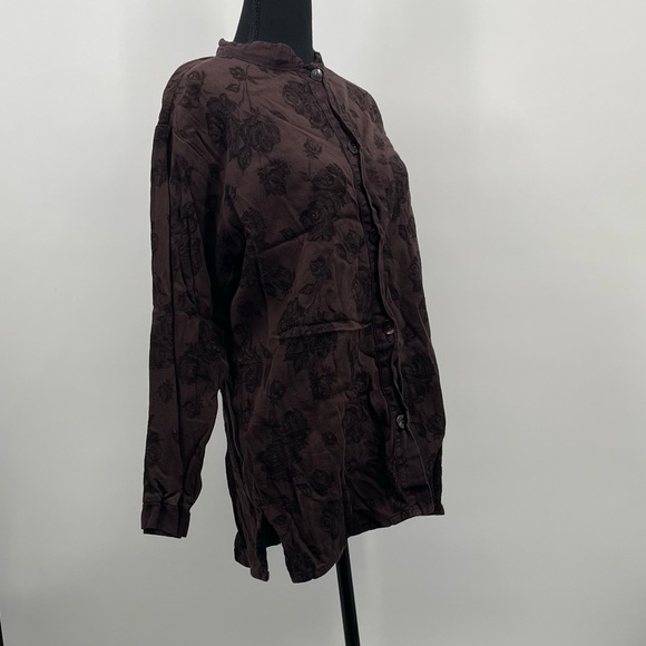 Vintage J.Jill Mandarin collard button down top - Picture 2 of 5